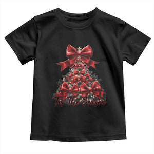Christmas Tree Coquette Tis The Season Toddler T Shirt TS09 Black Print Your Wear