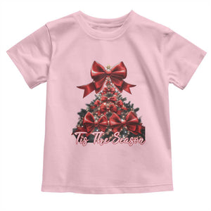 Christmas Tree Coquette Tis The Season Toddler T Shirt TS09 Light Pink Print Your Wear
