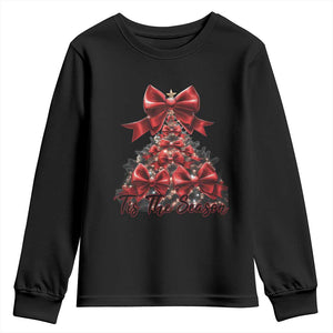 Christmas Tree Coquette Tis The Season Youth Sweatshirt TS09 Black Print Your Wear