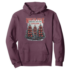 Xmas Coquette Hoodie North pole Christmas Tree Farm Always Fresh TS09 Maroon Print Your Wear