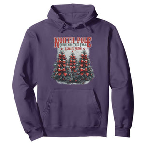 Xmas Coquette Hoodie North pole Christmas Tree Farm Always Fresh TS09 Purple Print Your Wear