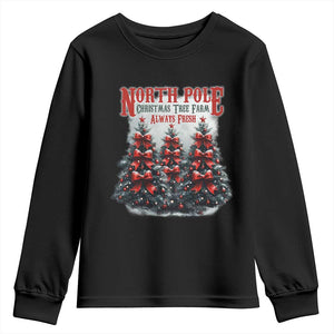 Xmas Coquette Youth Sweatshirt North pole Christmas Tree Farm Always Fresh TS09 Black Print Your Wear