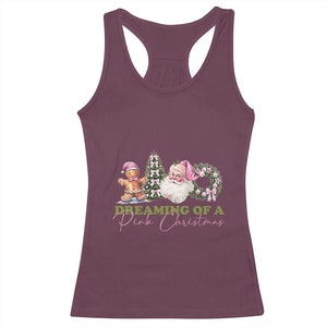 Dreaming Of A Pink Christmas Racerback Tank Top TS09 Maroon Print Your Wear