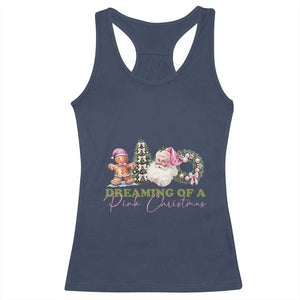 Dreaming Of A Pink Christmas Racerback Tank Top TS09 Navy Print Your Wear