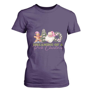 Dreaming Of A Pink Christmas T Shirt For Women TS09 Purple Print Your Wear