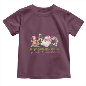 Dreaming Of A Pink Christmas Toddler T Shirt TS09 Maroon Print Your Wear