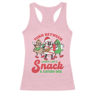 Funny Christmas Cake Racerback Tank Top Torn Between Looking' Like a Snack TS09 Light Pink Print Your Wear