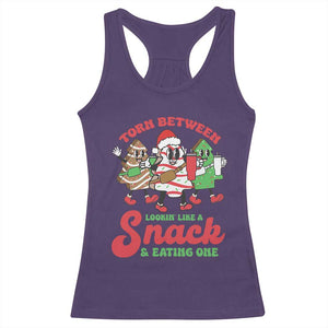 Funny Christmas Cake Racerback Tank Top Torn Between Looking' Like a Snack TS09 Purple Print Your Wear