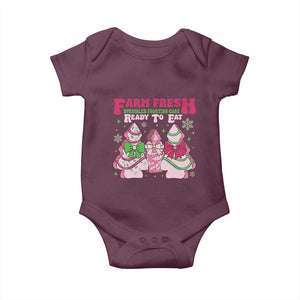 Farm Fresh Christmas Tree Cakes Coquette Baby Onesie TS09 Maroon Print Your Wear
