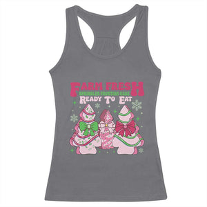 Farm Fresh Christmas Tree Cakes Coquette Racerback Tank Top TS09 Charcoal Print Your Wear