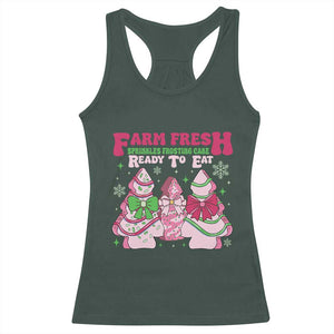 Farm Fresh Christmas Tree Cakes Coquette Racerback Tank Top TS09 Dark Forest Green Print Your Wear
