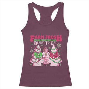 Farm Fresh Christmas Tree Cakes Coquette Racerback Tank Top TS09 Maroon Print Your Wear