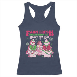 Farm Fresh Christmas Tree Cakes Coquette Racerback Tank Top TS09 Navy Print Your Wear