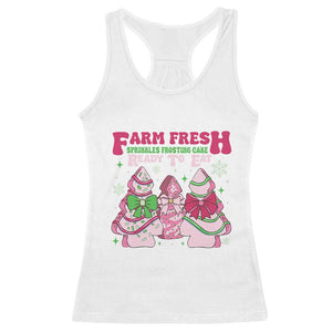 Farm Fresh Christmas Tree Cakes Coquette Racerback Tank Top TS09 White Print Your Wear