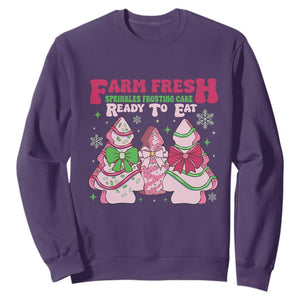 Farm Fresh Christmas Tree Cakes Coquette Sweatshirt TS09 Purple Print Your Wear