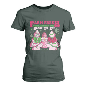 Farm Fresh Christmas Tree Cakes Coquette T Shirt For Women TS09 Dark Forest Green Print Your Wear