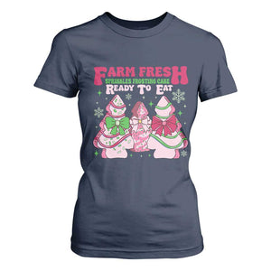 Farm Fresh Christmas Tree Cakes Coquette T Shirt For Women TS09 Navy Print Your Wear