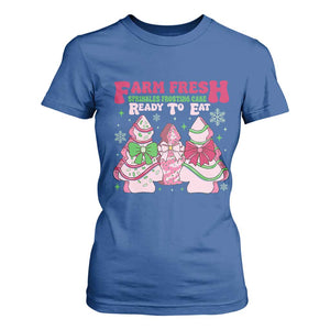 Farm Fresh Christmas Tree Cakes Coquette T Shirt For Women TS09 Royal Blue Print Your Wear