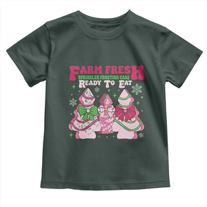 Farm Fresh Christmas Tree Cakes Coquette Toddler T Shirt TS09 Dark Forest Green Print Your Wear