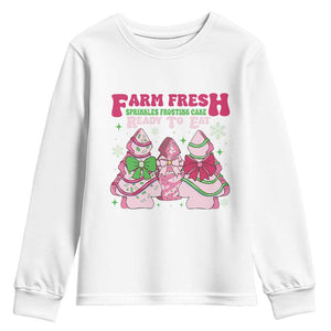 Farm Fresh Christmas Tree Cakes Coquette Youth Sweatshirt TS09 White Print Your Wear