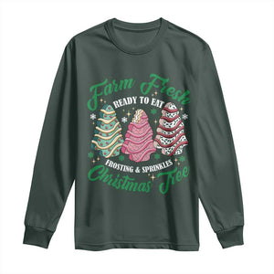 Farm Fresh Christmas Tree Cakes Long Sleeve Shirt TS09 Dark Forest Green Print Your Wear
