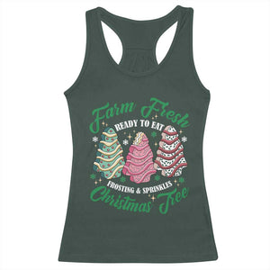 Farm Fresh Christmas Tree Cakes Racerback Tank Top TS09 Dark Forest Green Print Your Wear