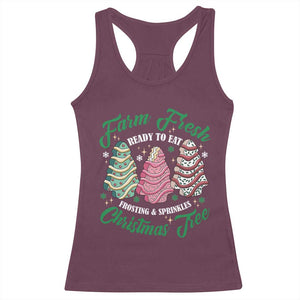 Farm Fresh Christmas Tree Cakes Racerback Tank Top TS09 Maroon Print Your Wear