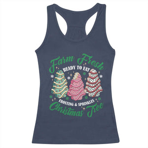 Farm Fresh Christmas Tree Cakes Racerback Tank Top TS09 Navy Print Your Wear