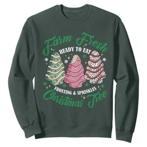 Farm Fresh Christmas Tree Cakes Sweatshirt TS09 Dark Forest Green Print Your Wear