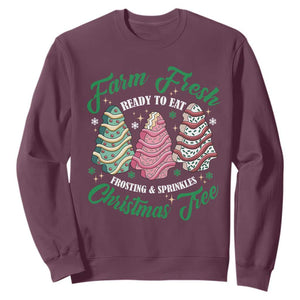 Farm Fresh Christmas Tree Cakes Sweatshirt TS09 Maroon Print Your Wear
