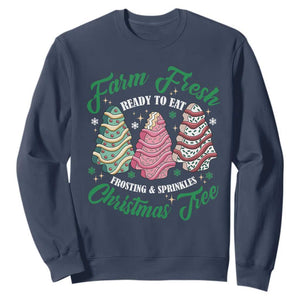 Farm Fresh Christmas Tree Cakes Sweatshirt TS09 Navy Print Your Wear