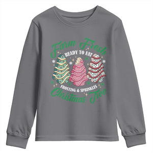Farm Fresh Christmas Tree Cakes Youth Sweatshirt TS09 Charcoal Print Your Wear