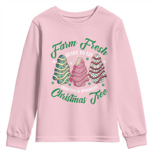 Farm Fresh Christmas Tree Cakes Youth Sweatshirt TS09 Light Pink Print Your Wear