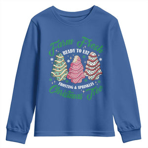 Farm Fresh Christmas Tree Cakes Youth Sweatshirt TS09 Royal Blue Print Your Wear