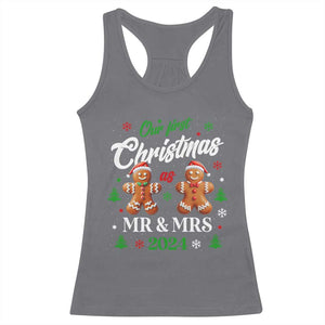 Our First Christmas As Mr Mrs 2024 Racerback Tank Top Cute Gingerbread Couple TS09 Charcoal Print Your Wear