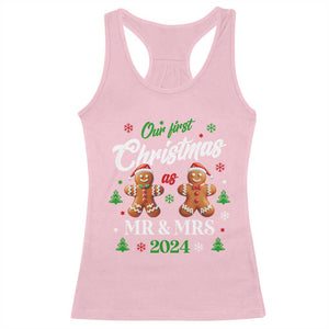 Our First Christmas As Mr Mrs 2024 Racerback Tank Top Cute Gingerbread Couple TS09 Light Pink Print Your Wear
