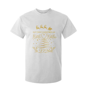 Our First Christmas As Mr Mrs 2024 Matching Couple T Shirt For Kid TS09 White Print Your Wear