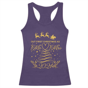 Our First Christmas As Mr Mrs 2024 Matching Couple Racerback Tank Top TS09 Purple Print Your Wear