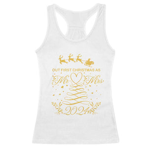 Our First Christmas As Mr Mrs 2024 Matching Couple Racerback Tank Top TS09 White Print Your Wear