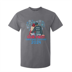 Our First Christmas Together 2024 T Shirt For Kid TS09 Charcoal Print Your Wear