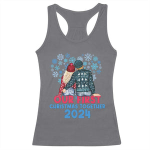 Our First Christmas Together 2024 Racerback Tank Top TS09 Charcoal Print Your Wear