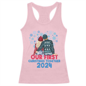 Our First Christmas Together 2024 Racerback Tank Top TS09 Light Pink Print Your Wear