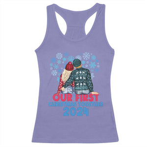Our First Christmas Together 2024 Racerback Tank Top TS09 Violet Print Your Wear
