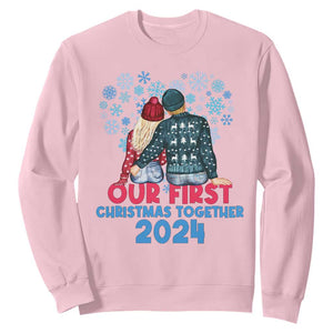 Our First Christmas Together 2024 Sweatshirt TS09 Light Pink Print Your Wear