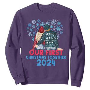 Our First Christmas Together 2024 Sweatshirt TS09 Purple Print Your Wear