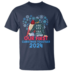 Our First Christmas Together 2024 T Shirt TS09 Navy Print Your Wear
