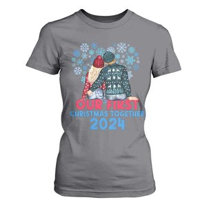 Our First Christmas Together 2024 T Shirt For Women TS09 Charcoal Print Your Wear