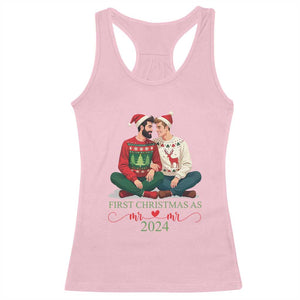 Our First Christmas As Mr Mr 2024 Racerback Tank Top LGBT Gay Couple Xmas TS09 Light Pink Print Your Wear