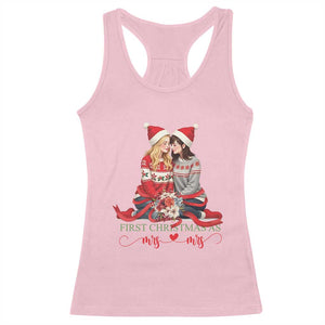 Our First Christmas As Mrs Mrs Racerback Tank Top LGBT Les Couple Xmas TS09 Light Pink Print Your Wear
