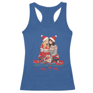 Our First Christmas As Mrs Mrs Racerback Tank Top LGBT Les Couple Xmas TS09 Royal Blue Print Your Wear